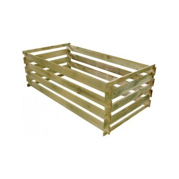 Compostor din lemn de pin tratat, 160 x 80 x 58 cm