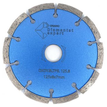 Disc diamantat pentru taiere de rosturi de dilatare in Beton si Sapa 125x22,2mm cu grosime de 8mm Standard Profesional - BlueLine - DXDY.ROST.125.8 Disc diamantat pentru taiere de rosturi de dilatare in Beton si Sapa 125x22,2mm cu grosime de 8mm Standard Profesional - BlueLine - DXDY.ROST.125.8
