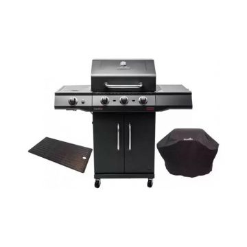 Gratar pe gaz din inox Char-Broil Performance Power Edition 3, grile din fonta, sear burner, plita si husa, TRU-Infrared 140956