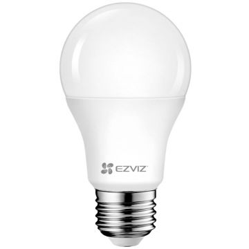 Bec inteligent Ezviz LB1-White, rotund, E27, 8 W, 806 lm, lumina calda 2700 K