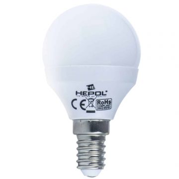 Bec LED Hepol, glob, E14, 4 W, 350 lm, lumina calda 3000 K