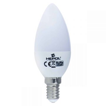 Bec LED Hepol, lumanare, E14, 4 W, 400 lm, lumina calda 3000 K