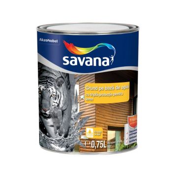 Grund cu tripla protectie pentru lemn, Savana, interior / exterior, incolor, 0.75L