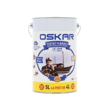 Lac pentru lemn yacht 3 in 1, Oskar, castan, interior/exterior, 5 l