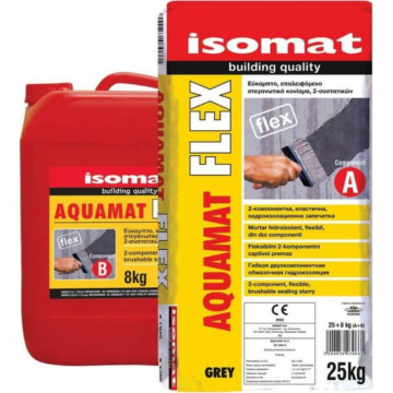 Mortar hidroizolant Isomat Aquamat-Flex, interior/exterior, gri, 33 kg Mortar hidroizolant Isomat Aquamat-Flex, interior/exterior, gri, 33 kg