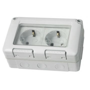Priza dubla Gelux Membrana, ABS, alb, 16 A, 250 V Priza dubla Gelux Membrana, ABS, alb, 16 A, 250 V