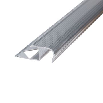 Profil incorporabil pentru treapta SET S82, semirotund, aluminiu, 12,5 mm, argintiu, 2,5 m