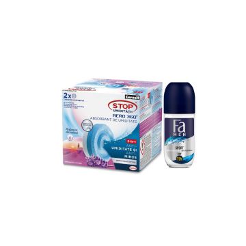 Rezerva pentru dezumidificator AERO360° lavanda, Ceresit, 450 g, 2 bucati