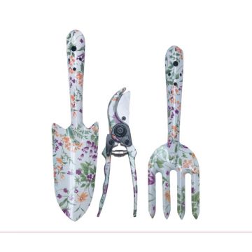 Set mini unelte gradinarit Evotools, design floral, 3 piese