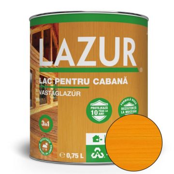 Lac pentru lemn Lazur 5080, pin, pe baza de rasina alchidica, interior/exterior, 0.75 l