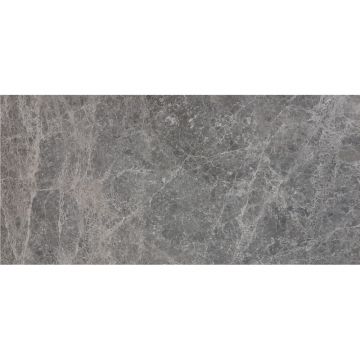 Marmura interior gri-negru Dark Grey, glazurata, finisaj semilucios, dreptunghiulara, grosime 20 mm, 60 x 30 cm