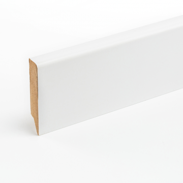 Plinta parchet, MDF, alb, furnir, 2430 x 80 x 16 mm