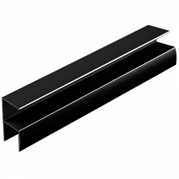 Profil aluminiu tip maner Y, aluminiu, negru mat, fara perie, 2.5 m