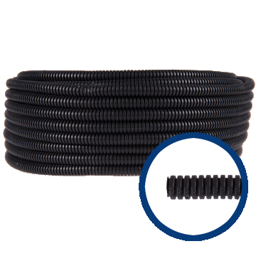 Tub flexibil din PVC Total Plast, negru, 20 mm x 50 m