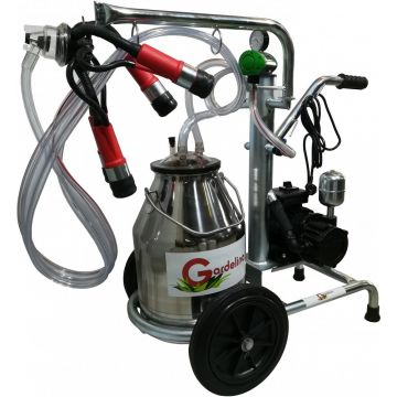 Aparat de muls Vaci Gardelina 130 INOX  PC, 30L INOX, 1 post, 180 l/min, 8 bovine pe ora