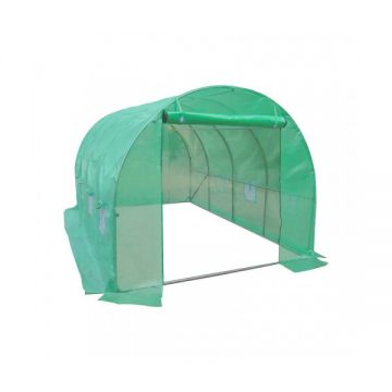 Solar gradina, legume, 4.5 x 3 x 2m, structura otel galvanizat, suprafata 14 mp, folie verde