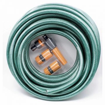 Furtun Gradina cu Insertie,  12.7mm, 1/2 toli, Rola 15m, 20 Bari, cu Conectori Inclusi