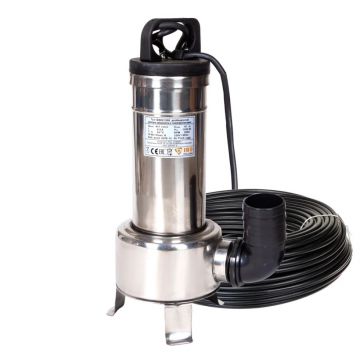 Pompa apa murdara cu tocator, Fose, Canalizare IBO SWQ 1300, 1.3 kW, 417 l/min, H Refulare 10 m, Otel Inox