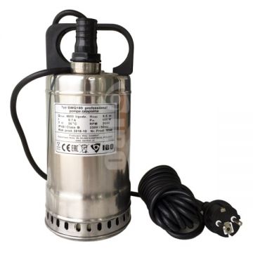 Pompa Submersibila Apa Curata, usor Murdara IBO SWQ 180, 180 W, 66 l/min, H Refulare 5.5 m, Otel Inox