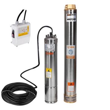 Pompa Submersibila Rezistenta la Nisip, IBO 4SDM 7/12, 1500 W, 230V, 180 l/min, H Refulare 76 m + 20 m cablu