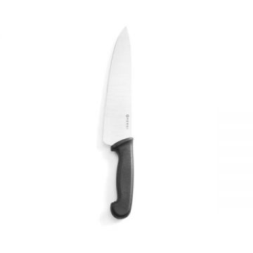 Cutitul bucatarului certificat igiena HACCP, Profi Line, lungime lama inox 24 cm, grosime lama 2.5 mm, lungime cutit 38.5 cm, maner ergonomic negru