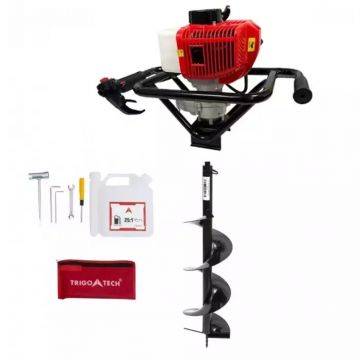 Motoburghiu - Foreza Pamant - BRILLO F4200 - Putere 5.7 CP, 8000 RPM, 52CC + 2 burghie 100 si 200 mm