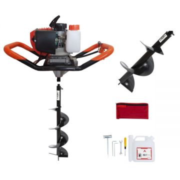 Motoburghiu - Foreza Pamant - BRILLO F4200 - Putere 5.7 CP, 8000 RPM, 52CC + 2 burghie 100 si 200 mm