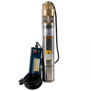 Pompa submersibila cu panou control, IBO Polonia 4SKM-200, 1500W, 50 l/min, H refulare 125m, 20m cablu