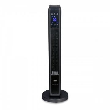 Aeroterma ceramica turn Zilan ZLN2076, 2200W, 2 trepte de viteza, TouchScreen, Timmer, Negru