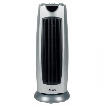 Aeroterma ceramica turn Zilan ZLN8342, 2000W, 2 trepte de putere, Oscilanta, Argintie