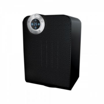 Aeroterma ceramica Zilan ZLN2021, 1800W, 2 trepte putere, Display LED, Timmer, Negru