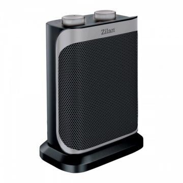 Aeroterma Zilan ZLN2014, 1500W, Temperatura reglabila, 2 Trepte putere, Neagra