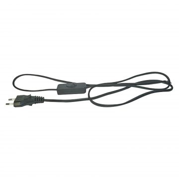 Cablu de alimentare cu intrerupator si stecher Emos, 2 x 0.75 mm2, negru, 2 m