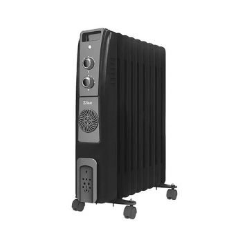 Calorifer electric cu ulei ZILAN ZLN1956, 2500W, 9 elementi, termostat reglabil, Negru
