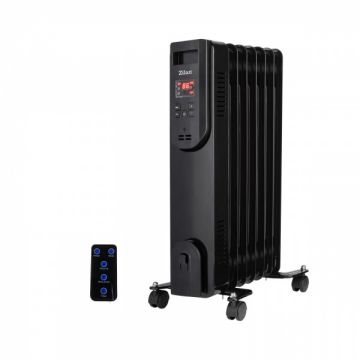 Calorifer electric ulei Zilan ZLN-3031, 9 elementi, 2000W, telecomanda, ecran LED, Negru