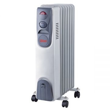 Calorifer electric Zilan ZLN-2104, 7 elementi,1500W, 3 trepte putere, Termostat siguranta, Termostat reglabil