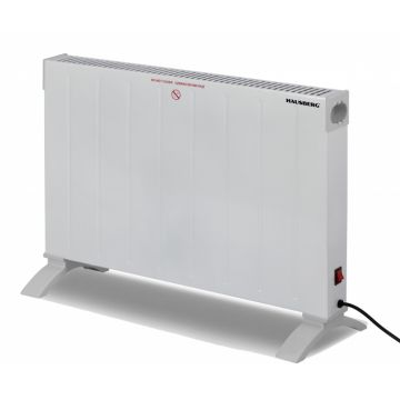 Convector metalic de caldura Hausberg HB-8203, 2000W, 1 treapta putere, Siguranta impotriva rasturnarii, Alb