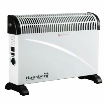 Convector turbo electric Hausberg HB 8201, 2000 W, 3 nivele de putere, termostat reglabil, functie turbo