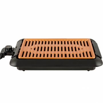 Gratar electric Hausberg HB536, 1250W, 40x36x7.5cm, fara fum, Negru Maro