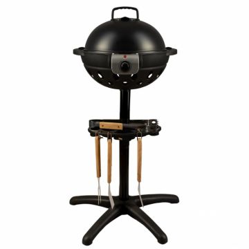 Gratar Electric Hausberg HB540, 1600 W, 34cm, 5 trepte temperatura, 4 accesorii gratar incluse, Negru