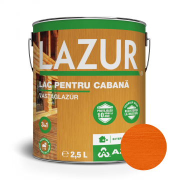 Lac pentru lemn Lazur 5080, cires, pe baza de rasina alchidica, interior/exterior, 2.5 l