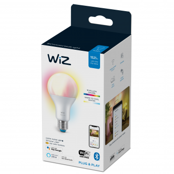 Bec LED cu WIFI Wiz Connected Light, alba calda/alb rece, E27, 100 W, 1521 Im, 2200k-6500k