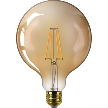 Bec LED glob Philips, E27, 7.2 - 50W, lumina calda 2200 K