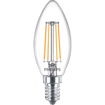 Bec LED lumanare Philips, E14, 4.3 - 40W, lumina alba calda 2700 K