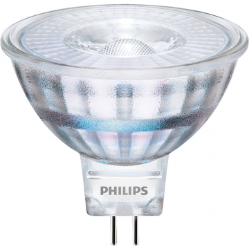 Bec LED spot Philips, GU5.3, 5 - 35W, alb, lumina calda 2700 K