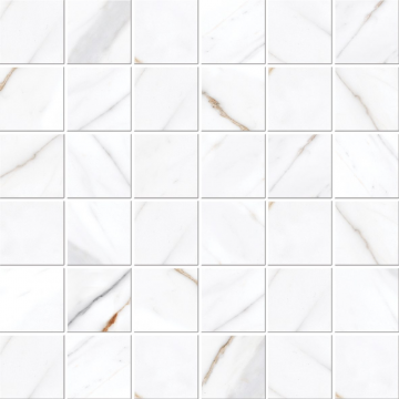 Faianta baie Cesarom Statuario, alb, lucios, aspect de marmura, 30 x 30 cm