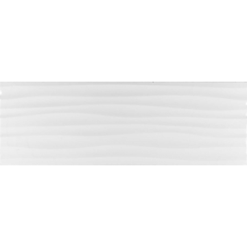 Faianta baie Kai White Glossy Onda, alb, lucios, uni, 75.5 x 25.5 cm