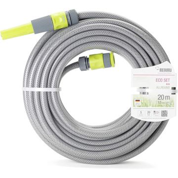 Furtun de gradina Rehau Eco Line, armat, utilizare normala, gri, 1/2 inch, 20 m