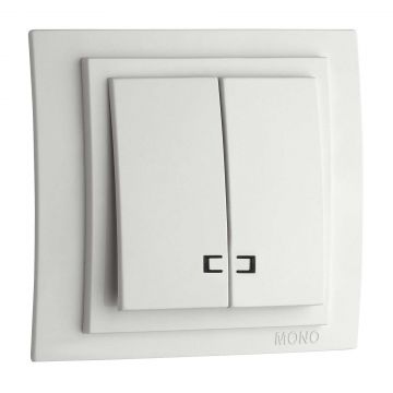 Intrerupator dublu cu LED Larissa, IP20, alb