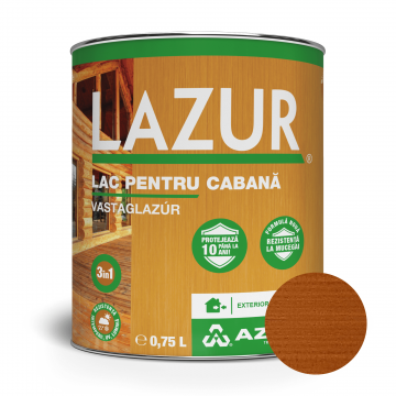 Lac pentru lemn Lazur 5080, nuc, pe baza de rasina alchidica, interior/exterior, 0.75 l